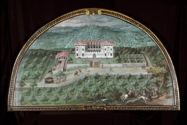 Pohled na Villa La Peggio poblíž Florencie, Itálie (Tempera