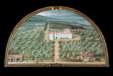 Pohled na Villa la Magia poblíž Pistoia, Itálie (Tempera