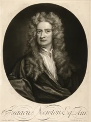 Isaac Newton, Esq., hospoda. 1712 (rytina)
