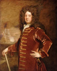 Admirál George Churchill (1654-1710), konec 17. až začátek 18. století (olejomalba)