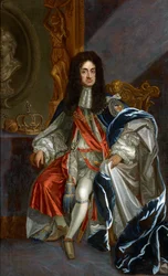 Baroko: Portrét anglického Karla II. (1630-1685), v rouše Řádu podvazkového par Kneller, Sir Gotfrey (1646-1723), druhá polovina 17. stol.. Olej na plátně, 99,6x61, 5. Soukromá sbírka