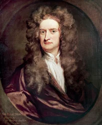 Portrét Isaaca Newtona (1642-1727), anglického matematika, fyzika a astronoma, malba Godfrey Kneller (1646-1723)