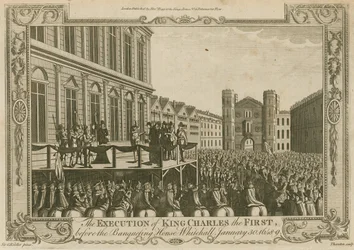 Poprava krále Karla I. před banketním domem, Whitehall, 30. ledna 1649