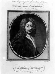 Portrét Thomase Whartona, prvního markýze z Whartonu (1648-1715), vyryl John Goldar (1729-95)