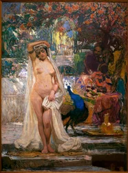 The Cudná Suzanne - obraz Gonzala Bilbao Martinez (1860-1938), olej na plátně, cca 1914 - Muzeum výtvarného umění v Seville, Španělsko