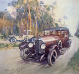 Reklamní plakát na vozy Bentley, 1927