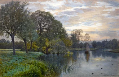 Řeka Great Ouse při západu slunce