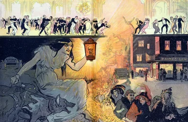 Tanec smrti, hospoda. 1912 (barevná litografie)