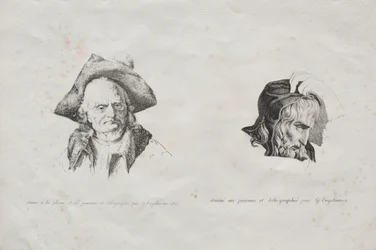 Sbírka litografických esejů: Dvě hlavy, 1816.