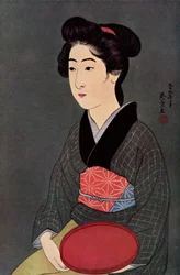 Japonská servírka s podnosem, 1920 1930.