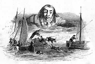 Ilustrace ke knize Gulliverovy cesty, kterou napsal Jonathan Swift