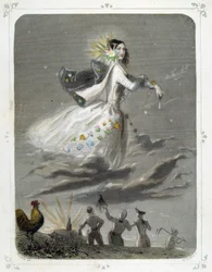 Hvězdy: Žena představující „“The Morning Star““ – od Grandville