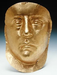 Maska Rhescuporis III (210-228 n. l.) Král Bosporu (zlato)