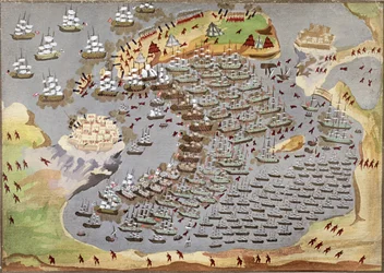 Bitva u Navarina 20. října 1827, z Obrazových dějin řecké války za nezávislost