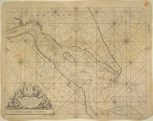 Tištěná mapa ústí řeky Humber