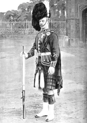 Barevný seržant, The Queens Own Cameron Highlanders, c1880