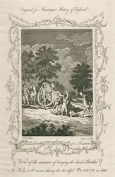 Pohřbívání obětí moru, Holywell Mount, Shoreditch, Londýn, 1665 c konec 18. století