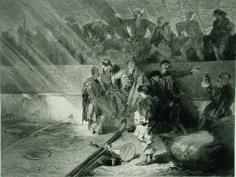 Vinařství v Kahetie, Georgia, deska 31 z knihy o Kavkaze, vyryl Adolphe Mouilleron (1820-81), vydal Alfred Leon Lemercier, Paříž