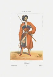 Kabardinský muž z: Scény, krajiny, zvyky a kostýmy Kavkazu, 1840