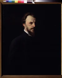 Autoportrét (Autoportrét). Painture de Grigori (Grigory, Grigory) Grigorievich Myasoedov (Myasoedov, Myasoedov) (1834-1911), huile sur toile