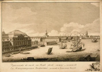 Pohled na Zimní palác od řeky Něvy, 1753