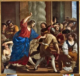 Kristus vyhání půjčovatele peněz z chrámu Obraz Giovanni Francesco Barbieri dit Il Guercino (Guerchin) (1591-1666)