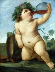 Pití Bacchus Boy, kolem 1623.