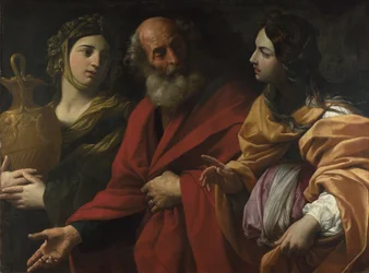 Lot a jeho dcery opouštějí Sodomu, c. 1615