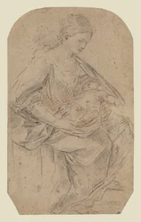 Narození Páně (recto); žena s turbanem (verso)