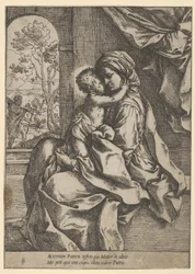 Panna seděla s Ježíškem na klíně a objímala ji, Josef viděl..., ca. 1600-1613.