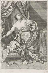 Smrt Lucretia, c. 1700-50 možná Antonio Billy (aktivní první polovina 18. století) (lept na papíře)