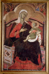 Panna s dítětem Panna Maria s Ježíškem - obraz Guido da Siena (aktivní mezi 1260 a 1280)