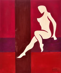 Bold as Love (Towering in Shiny Metallic Purple Armour), 2015 (olej na plátně)