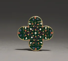 Quatrilobed Plaque, cca 1300-1310 (zlatá, průsvitný smalt)