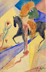 Jezdec na masce, 1915