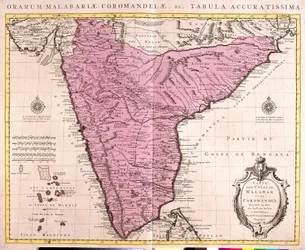 Mapa Coromandel a Malabar (Indie) (lept