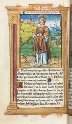 Tištěná kniha hodin (římské užití): fol. 100v, sv. Štěpán