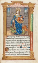 Tištěná kniha hodin (římské užití): fol. 110r, sv. Markéta