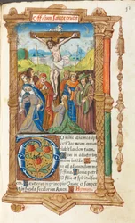 Tištěná kniha hodin (římské užití): fol. 55r, Ukřižování