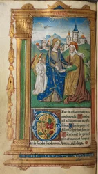 Tištěná kniha hodin Použití Říma: fol.29v, The Visitation, 1510.