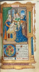 Tištěná kniha hodin Použití Říma: fol. 40r, Prezentace v chrámu, 1510.