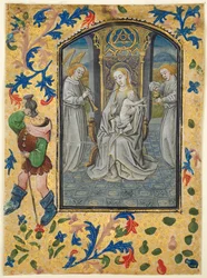 List z knihy hodin: Prezentace v chrámu, c. 1470-1480.
