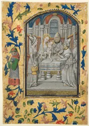 List z knihy hodin: Návštěva, c. 1470-1480.