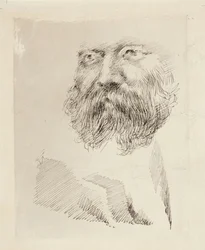 Režisér C.A. Zitting, portrétní studie, obličej