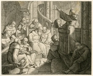 Martin Luther káže v klášteře před Staupitzem, svým otcovským přítelem