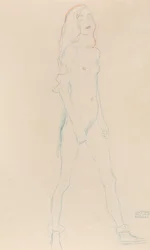 Nahá mladá dívka, kolem roku 1917