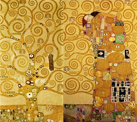 Vlys Stoclet, detail: Strom života, asi 1905-09 (tempera na kartonu)