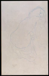 Žena nakloněná napravo s dlouhými vlasy, c.1910-11