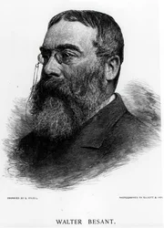 Sir Walter Besant (1836-1901) vyrytý Gustavem Kruellem (1843-1907) z fotografie Elliota & Fry