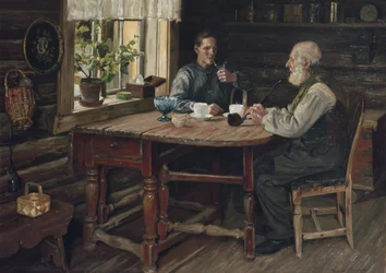 Zbytek na kávu (přestávka) 1900 (olej na plátně)